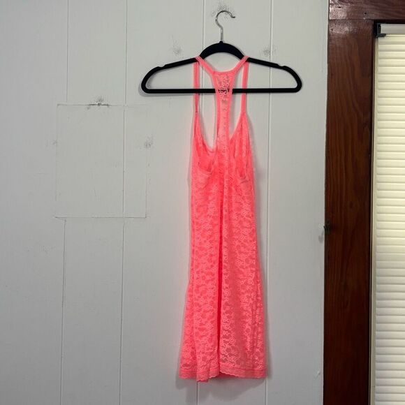 Victoria’s Secret Neon Lace Sheer Slip Nightgown Medium - Picture 4 of 4